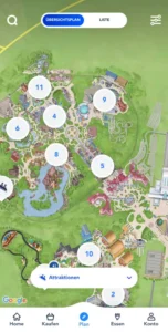 Disneyland App Karte hoher Zoom