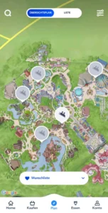 Disneyland Paris App Wunschliste Karte