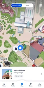 Disneyland App zeigt wo sich die Shops befinden