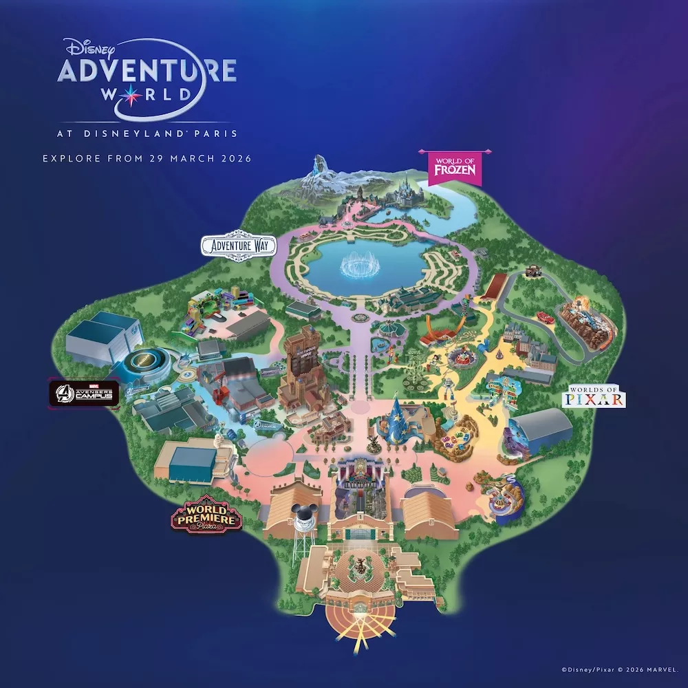 Disneyland Paris 2026: Neue Karte Disney Adventure World