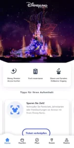 Disneyland Paris App Begrüßung
