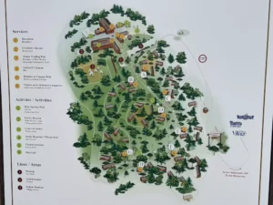 Lageplan der Disney Davy Crockett Ranch im Wald