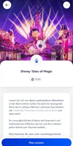 Disneyland Paris App Details zu jeder Show